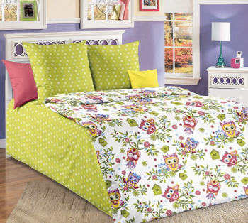 Комплект постельного белья 1,5-спальный, бязь "Люкс", детская расцветка (Совята)